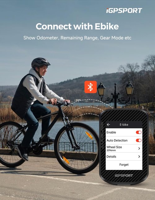 iGPSPORT BSC300T Wireless Bike Computer GPS, Touchscreen Offline MAP Navigation Off Course Warning Compatible with Insta360, for Ebike Road Bike MTB (Touch Screen&Button)
