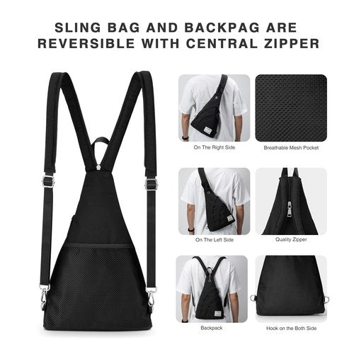 Vulkitty Sling Bag Crossbody Daypack for Men & Women Shoulder Bag for Hiking, Travelling, outdoors, Sports, Cycling, Casual