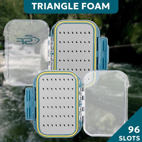 SF Small Waterproof Fly Box Double Sided Floating Fly Fishing Case Storage For Nymph Wet Dry Fly Flies Easy Grip Foam