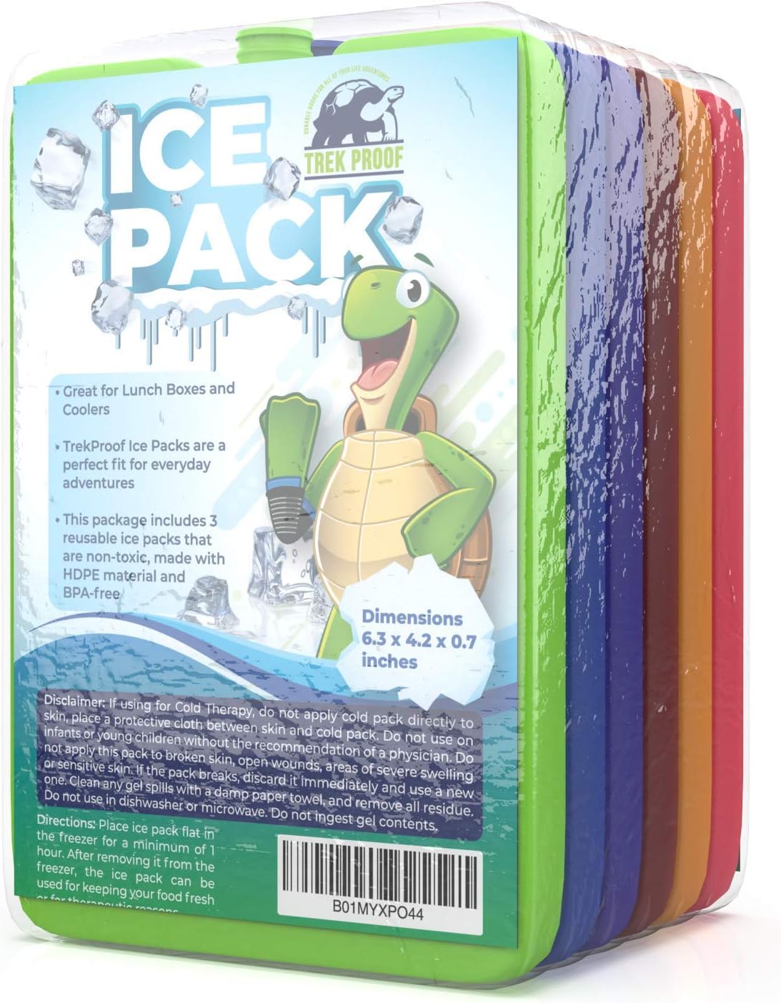 TrekProof Ice Packs for Lunch boxes and Coolers | Bento Lunch Box Ice Packs, Cooler Bag for Work, School, Picnic or Camping | Reusable Small Freezer Pack, Adult and Kid Friendly