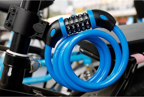 Bike Lock Bicycle Lock Chain ,5-Digit Combination Lock Core Steel Wire Bike Lock Security&Portable Bicycle Locks,1.1m x 1/2 inch (Orange)