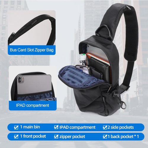Colins Keirs Men's Small Crossbody Sling Bag, Lightweight Chest Shoulder Backpack for Men, Durable Crossbody Bags for Mens, Versatile Travel & Everyday Carry Bag