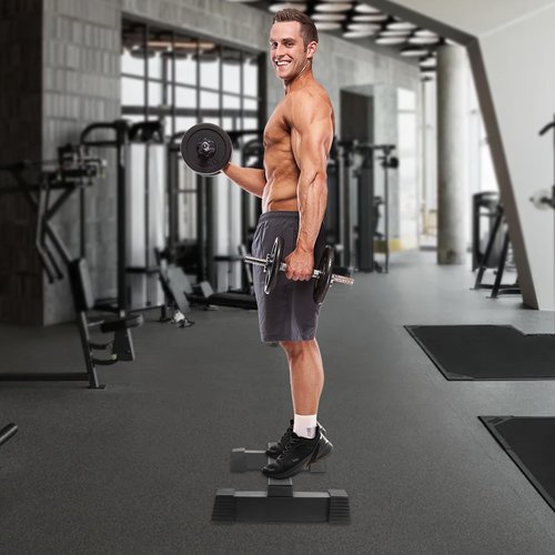Steel Calf Raise Bar: Standing Calf Raise Machine - Calf Stretching Squat Foot Leg Stretch Block