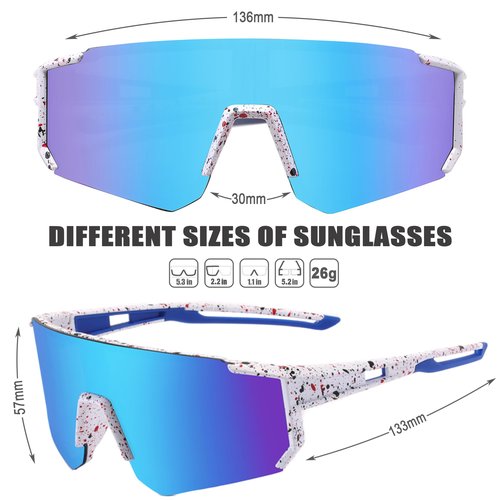 Disflmm Kids Sunglasses, Youth Baseball Sunglasses Boys Girls Softball Cycling UV400 Protection Sun Glasses Big Frame Goggles