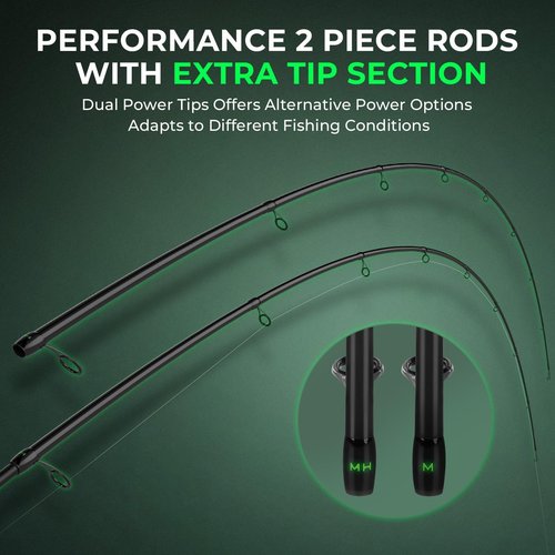 KastKing Zephyr Dual Tip Fishing Rod, Lightweight KastFlex IM6 Graphite Spinning & Casting Rod, Fuji O-Ring Guide, Dual Tips Section for Different Powers, EVA Grip, 7' M & MH Spinning Rod
