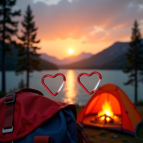 2Pcs Red Heart Shape Carabiners Keychain Clips Snap Hook Key Ring for Camping Accessories Backpack Water Bottle Aluminum Alloy Accessory and Keychain Carabiners,Accessories