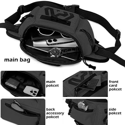 CamGo Tactical Fanny Pack for Men Women Expandable Military Waist Bag Hip Belt Bumbag Utility Bags for Hiking Climbing Fishing (#01-Black)