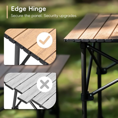 pollilar Camping Table Folding Camp Table Roll Up Surface Lightweight, Collapsible Height Adjustable Suitable for Picnic Adults with Carry Bag for Indoor Outdoor BBQ Picnic Gathering Patio