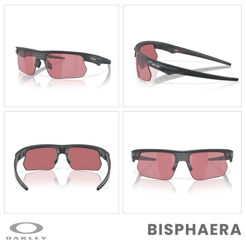 OAKLEY Bisphaera OO9400 940007 68MM Matte Carbon/Prizm Dark Golf Rectangular Sunglasses for Men for Women+ Bundle Accessory Leash Kit, Microfiber Pouch