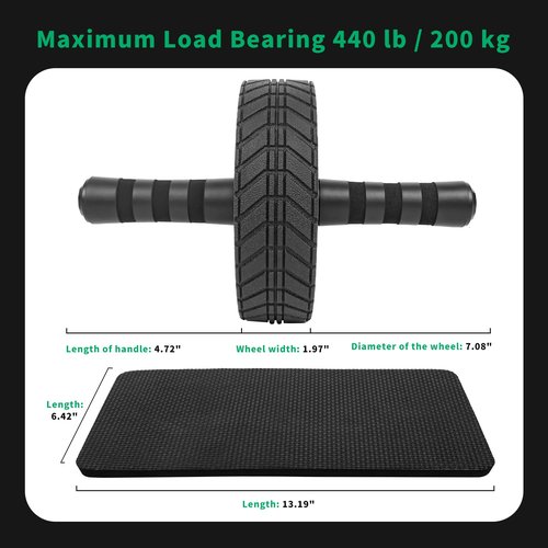 Ab Roller Wheel - AGREJO Ab Workout Equipment for Abdominal & Core Strength Training, Home Gym Fitness Equipment, Exercise Wheel for Men Women (Green)