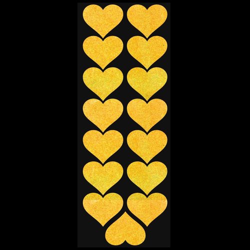 LiteMark Reflective 1.5 Inch Heart Sticker Decals, Love Sticker for Laptops, Phones