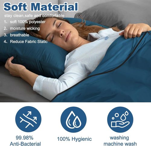 YOOSDENC Sleeping Bag Liner, Ultralight Sleeping Bag Liner 86.6 * 35.5 inch Hotel Sleeping Sack for Adults,Ultralight Travel Sheet & Adult Sleep Sack, Camping Sheets Travel Sleep Sack for Backpacking