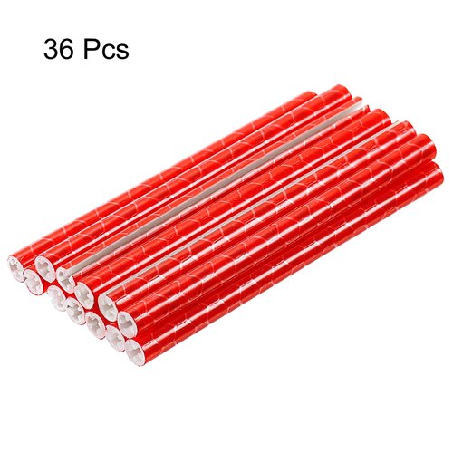 HARFINGTON 36pcs Bike Reflective Spoke Skins 0.2" Plastic Bicycle Spoke Reflectors Spoke Covers Trim Wrap Wheel 360°Visibility for Road Mountain Bike Motorcycles Decoration, Red