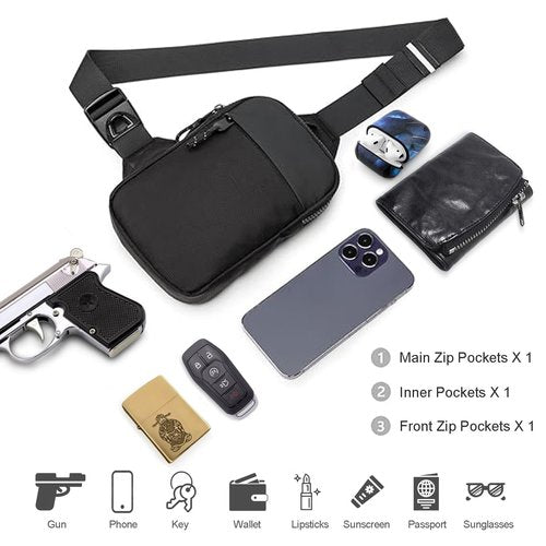Tactical Bag Shoulder Chest BackPack with Sling,Concealed Carry Shoulder Bag for Range, Travel, Hiking, Outdoor Sports (8.6 x 5.9 inch)