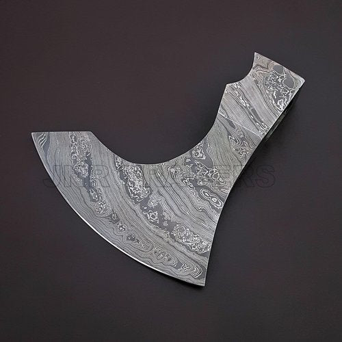 Axe Head Handmade Damascus Viking Hatchet Axe Bearded Camping Wood Cutting Chopping Splitting Axe Medieval Battle Axe Head Ax-2039