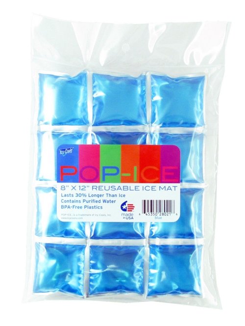 ICY-Cools Reusable Ice Packs for Coolers - Flexible Ice Sheets, Flat and Long-Lasting for Camping or Lunch Boxes, 8x12, 3 Pack (Blue)