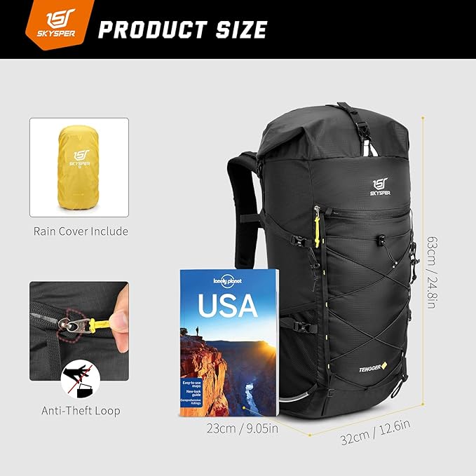 SKYSPER Hiking Backpack, 50L/60L Backpacking Backpack for Camping Travel, Lightweight Waterproof Outdoor Pack for Men Women