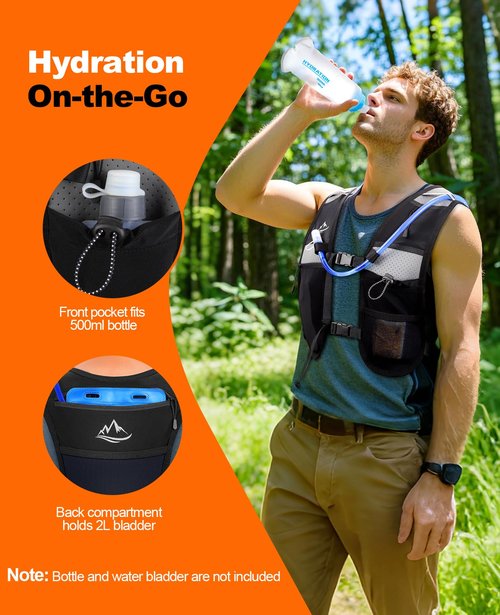 Dawinga Running Vest for Women Men,Lightweight Breathable Hydration Vest,Water Vest Backpack with Large Compartment, Adjustable Chest Straps Reflective Backpack for Hiking, Cycling, Marathon, Race