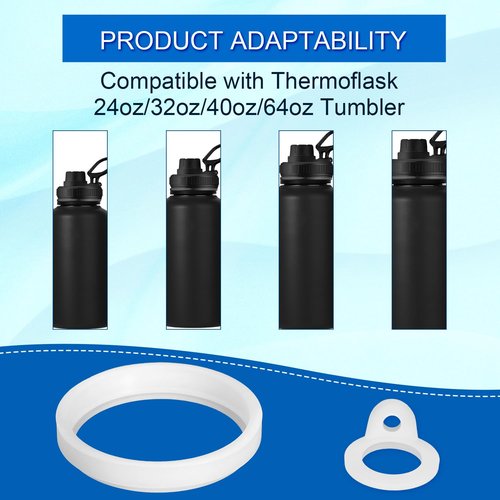 13pcs Water Bottle Lid Replacement for Thermoflask 24/32/40/64oz, Straw Gasket Replacement Accessories & Tweezers Silicone O Ring Rubber Seal Washer Part Compatible with Thermoflask Chug Spout Lid