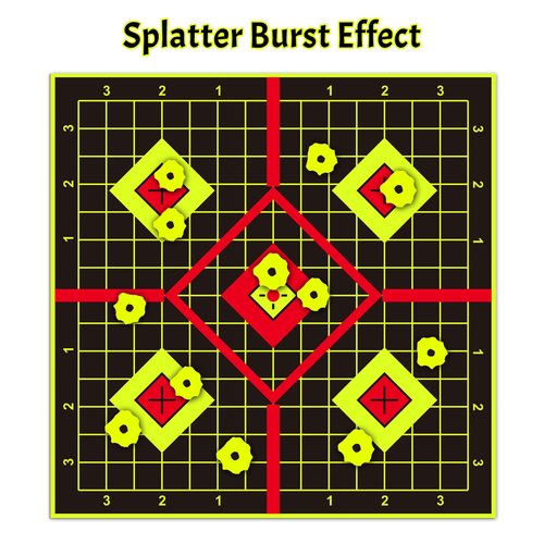 LikeLety 25 Pack 8x8 Inch Splatter Adhesive Targets Stickers for Outdoor Indoor Shooting Practice