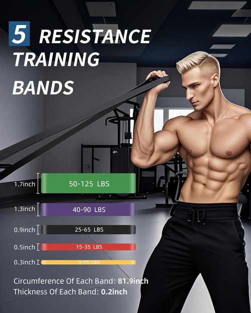 LAKXSF Pull Up Assistance Bands - Exercise Bands, Resistance Bands for Working Out, Physical Therapy, Body Stretching, and Strength Training, Pull Up Bands for Men and Women