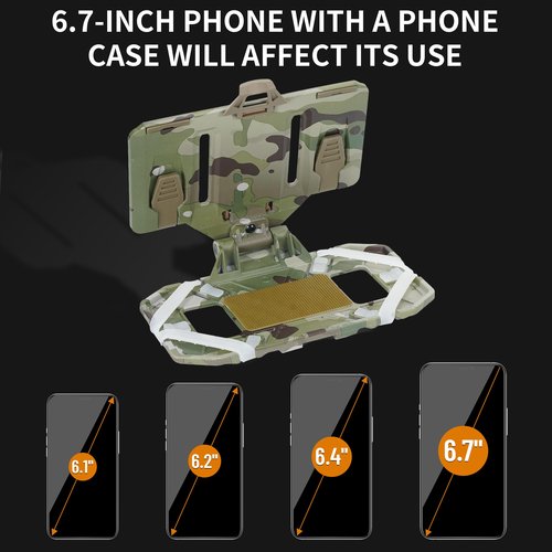 SIVIGEAR Tactical Phone Holder for Plate Carrier Vest, Quick Release & Adjustable Phone Mount, Compatible with 4.7-6.7 inch Smartphones, Durable Tactical Accessories for Outdoor Enthusiasts CP