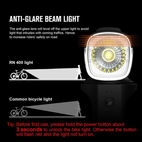 OLIGHT RN 400 LED Bike Lights, 400 Lumens USB Type-C Rechargeable Bike Front Light Bundle with I3T 2 EOS Pocket EDC Flashlight, 200 Lumens Compact Bright Handheld Flashlights