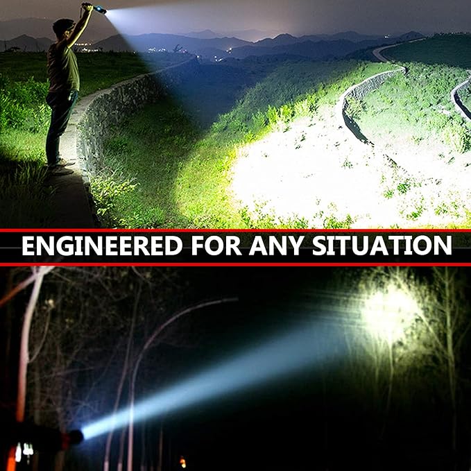 BINWO 2pack Small Zoomable Water-Resistant Tactical LED Flashlights 3000 Lumens -with 5 Modes for Camping/Biking/Hiking/Outdoor/Home/Emergency