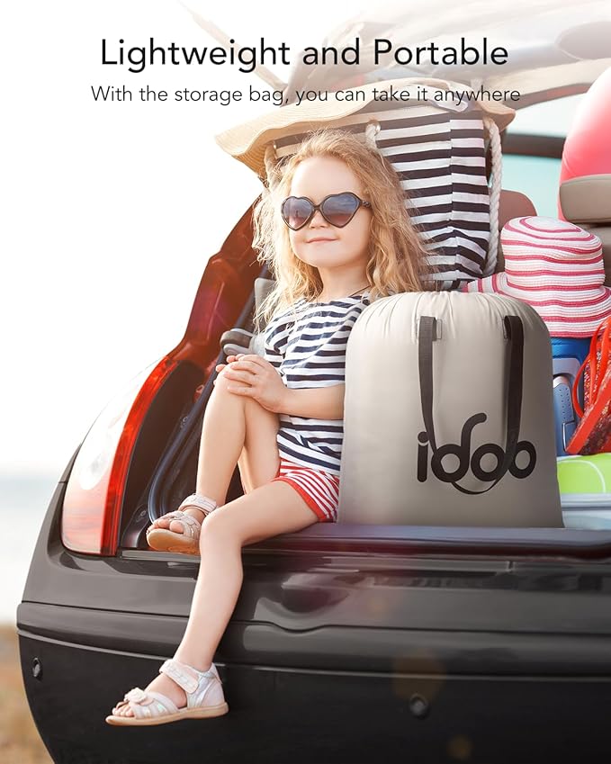 iDOO Twin Air Mattress with Built in Pump, 18" Raised Compact Blow up Mattress, Inflatable Mattress for Camping Guest Home, Portable Travel Air Bed, 2-Min Quick Inflation Deflation, Colchon inflable