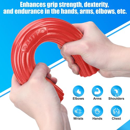 lexible Resistance Bar for Physical Therapy, Resistance Exercise Twisting Bar for Tennis Elbow, Tendonitis Pain Relief & Grip Strength Improve, Red- Light 10 LBS