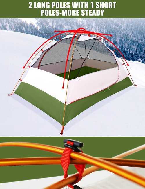 AYAMAYA 4 Season Backpacking Tent 2 Person Camping Tent Ultralight Waterproof All Weather Double Layer Two Doors Easy Setup 1 2 People Man Tents for Backpacker Outdoor Hiking