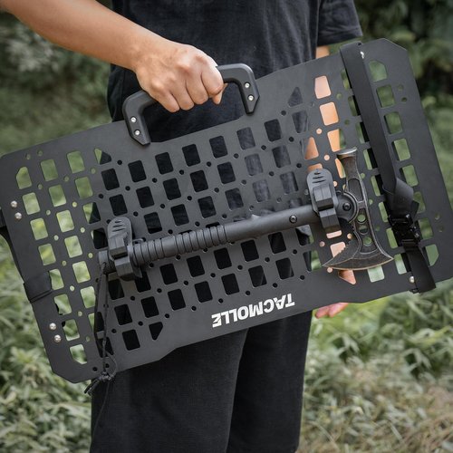 TACMOLLE Quick Release Rubber Clamp for MOLLE Panel - MOLLE Accessories Adapter Mount for Shovel, Axe, and Tools, 2-Pack