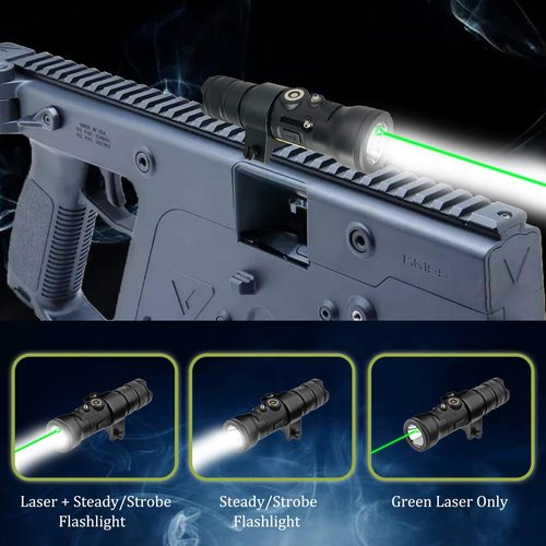 Lasercross 800 Lumens Green Laser Light Combo with Wireless Remote Switch,Rifle Tactical Flashlight Laser Sight fits Picatinny or GL Rail Compatible with Airsoft Guns & Shotguns
