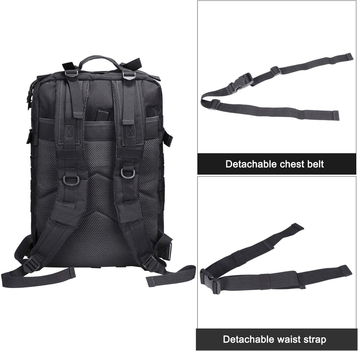 Prospo Military Tactical Backpack Large Fishing Tackle Backpack 3 Day Assault Survival Pack Molle Bag for Men