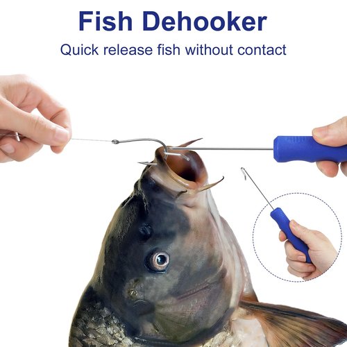 Fish Venting Tool with 1 Fish Hook Removers and 3 Stainless Steel Various Size Venting Needle, Fish Remover Tool for Saltwater and Freshwater Fishing Tools