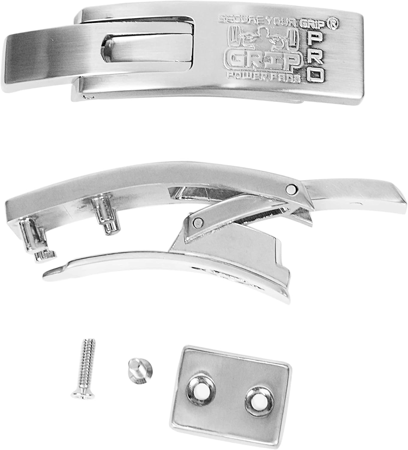 Replacement Lever Buckle for 13MM Thick Powerlifting Lever Belts by Grip Power Pads Weightlifting Belt in Chrome Colors with Embossed LOGO