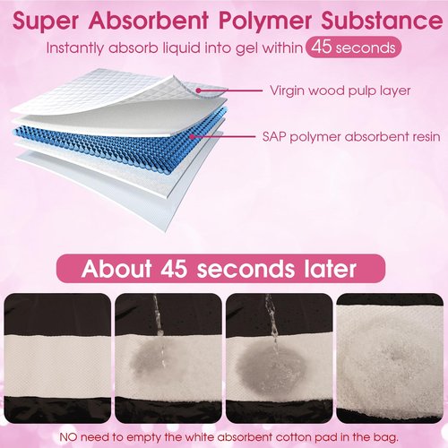 Landhood Disposable Urine Bags with Absorbent Pad in Portable Urinal Pee Bags Resealable Unisex for Traffic Jam Travelling On-The-go 12 Pack