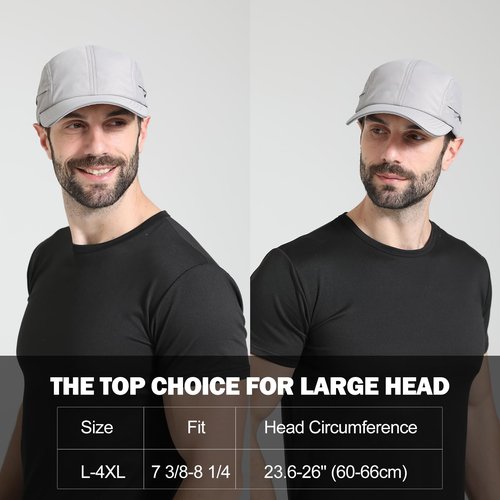KDVOG Men's Breathable Run Hat Oversize XXL Quick Dry Sport Cap Reflective Safety Snapback Hat Adjustable Lightweight Baseball Hat Navy Blue