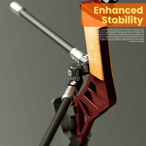 Bow Stabilizer Kit, Adjustable Bow Rod Stabilizer for Compound Bows, Quick Disconnect Single-Sided V-bar Mount, Aluminum Alloy Sidebar Mount Bow Mount