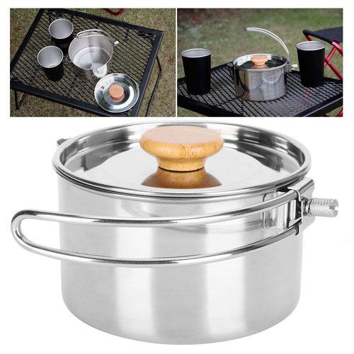 Stainless Steel Kettle, Practical Portable Folding Coffee Pot for Camping, Hiking and Fishing
