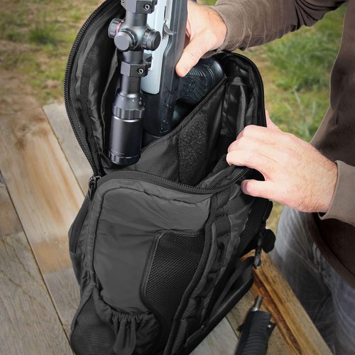 Copper Basin Takedown Firearm Backpack Discrete Takedown & Compact Firearm Storage Pack, Black/Gray, Black