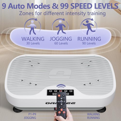 Vibration Plate Exercise Machine, Power Waver Vibration Plate Platform for Lymphatic Drainage, 9 Modes Whole Body Workout Vibrating Fitness Platform for Weight Loss & Shaping (A-2)