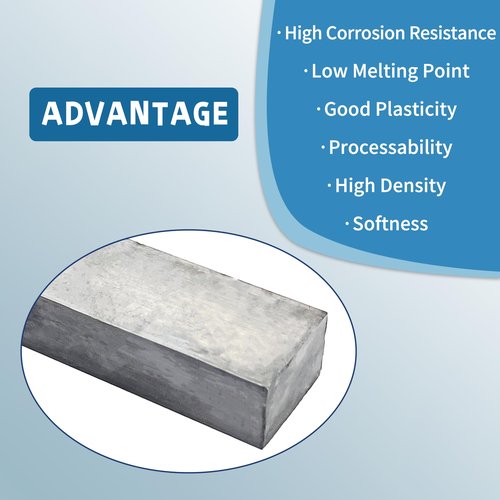 Pure Lead Ingots with 99.9% Purity, used to Lead Bullets Casting, Fishing Sinkers, Fishing weights (4 Pounds)