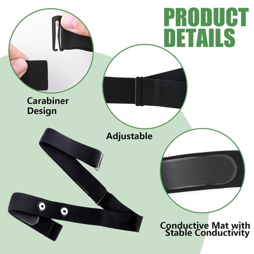 Heart Rate Monitor Chest Band for Polar H10 H9 H7, Adjustable Waterproof Soft Replacement Chest Strap Compatible with Polar Wearlin Garmin Dual Running HRM (Black Length 25.6"-37.4")