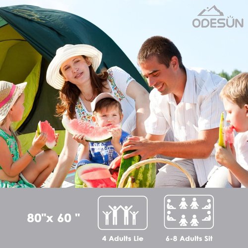ODESUN Large Waterproof Picnic Outdoor Blanket 80"x60" Outdoor Boho Picnic Mat Machine Washable Beach Blanket Waterproof Foldable Picnic Mat Portable for Picnics, Camping, Beach