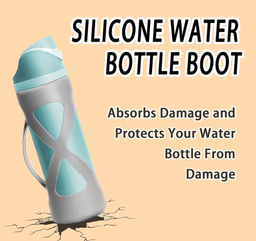 Silicone Water Bottle Boot for Owala 24 oz, Silicone Case with Handle, Anti-Slip Protective Sleeve Protector, Reduce Damage and Provide Comprehensive Protection for FreeSip(Blue)