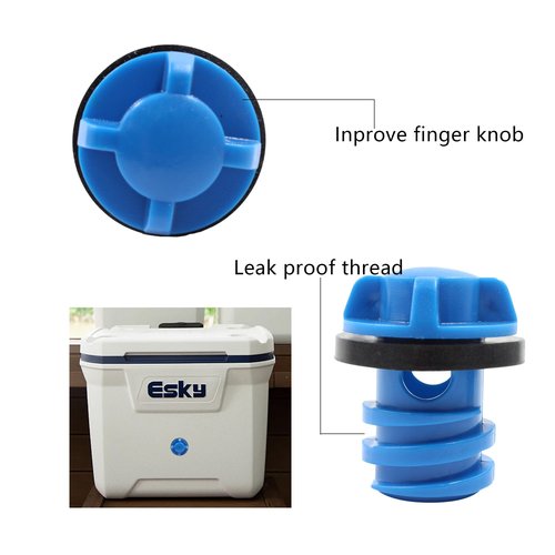 PDETVEO Dark Blue Cooler Drain Plugs, Cooler Plug Replacement Accessories for Yeti and Most Brands of Leak-Proof Designs