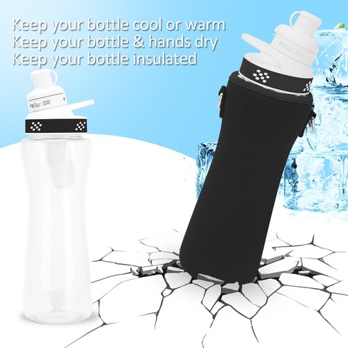 UWSTE 2Pack Sleeve Compatible with 32oz Cirkul Water Bottle, Sleeve for Cirkul 32oz Plastic & Stainless Steel Bottle, Water Bottle Cover for Retaining Temperature, Cirkul Accessories (Black).