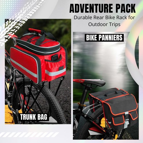Flexzion Adjustable Bicycle Carrier Rack, 110lb Capacity, Black - Back Bike Cargo Rack, Aluminum Rear Seat Post Bike Rack Caddy for 26-28 Inch Wheels with Hardware Included