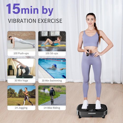 DamKee Vibration Plate Exercise Machine, Vibration Plate for Lymphatic Drainage, 9 Modes Whole Body Workout Vibrating Fitness Platform for Weight Loss & Shaping, Wellness - Home Gym Equipment (A-1)